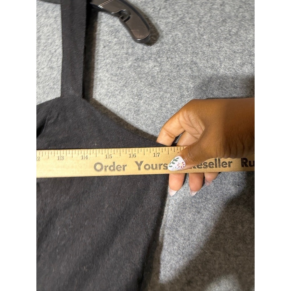 Old Navy Black Linen Blend Wide Leg Jumpsuit Large Smocked Back V-Neck Pocket - Picture 4 of 8